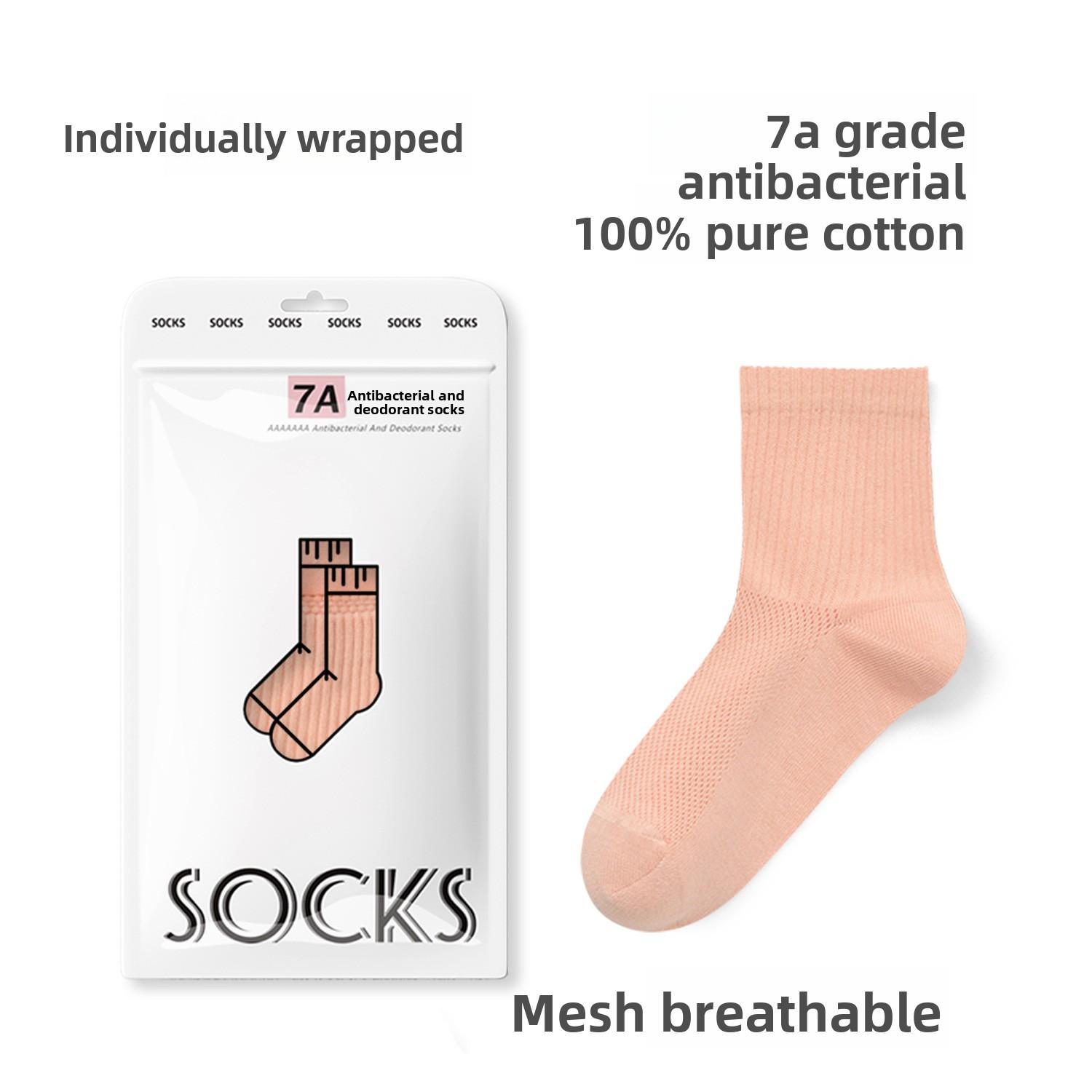 

Женские летние тонкие однотонные антибактериальные носки из чистого хлопка с сетчатым плетением и дезодорирующим эффектом 1 pair оранжевый