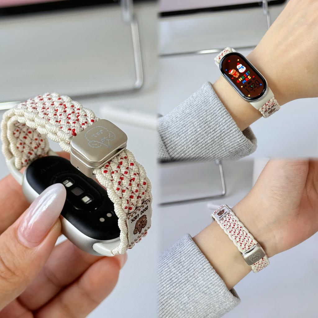 Nylon Strap for Xiaomi Mi Band 10/9/8 High Quality Breathable Sports Adjustable Wristband for Mi Band 10 9 NFC Replace Watchband