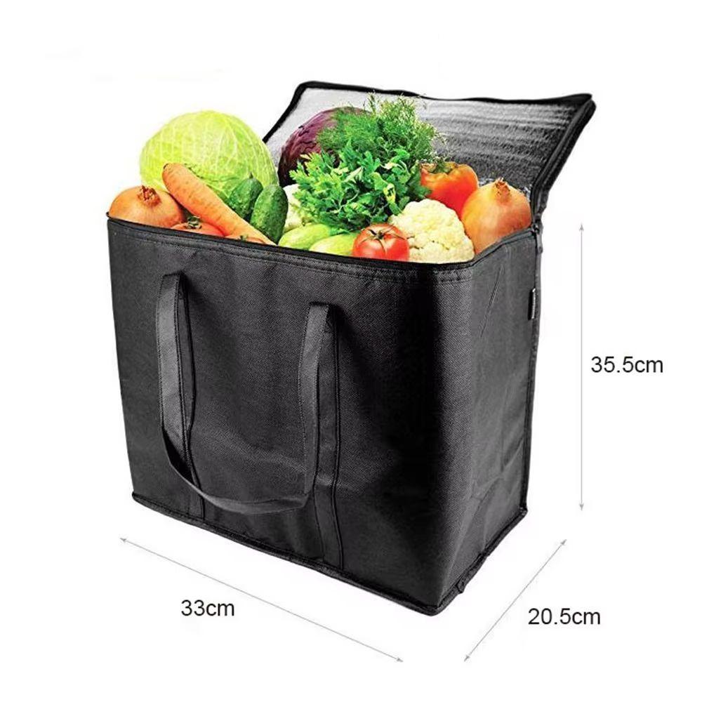 

1pc Large Capacity Insulated Grocery Bag 31L Extra Large Travel Lunch Bag Foldable Reusable Soft Cooler Bag For Outdoor Picnic