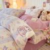 Winter Milk Fleece Bedding Set Coral Thick Sheet Duvet Cover Student Dorm