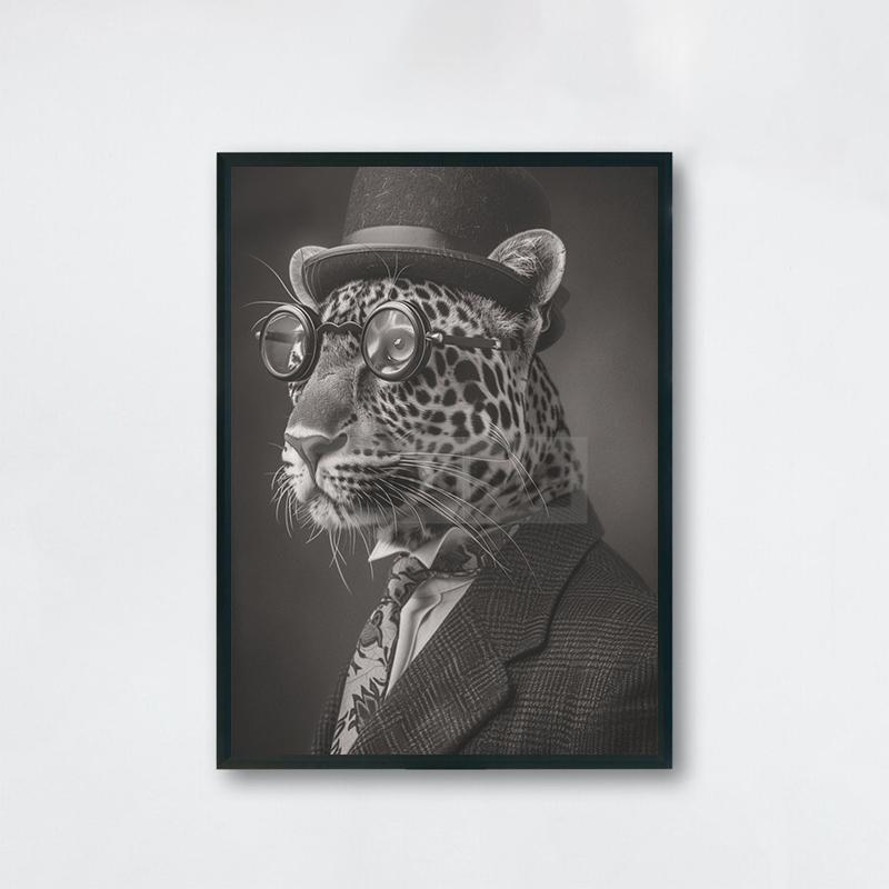 Gentleman Vintage Animals Poster Antique Design Prints Canvas Painting Retro Wall Art Pictures Home Room Monochrome Decoration