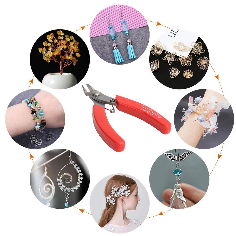 Red Handle Flush Cutter Stainless Steel Side Cutter Cutting Nippers  Hand-Made Jewelry