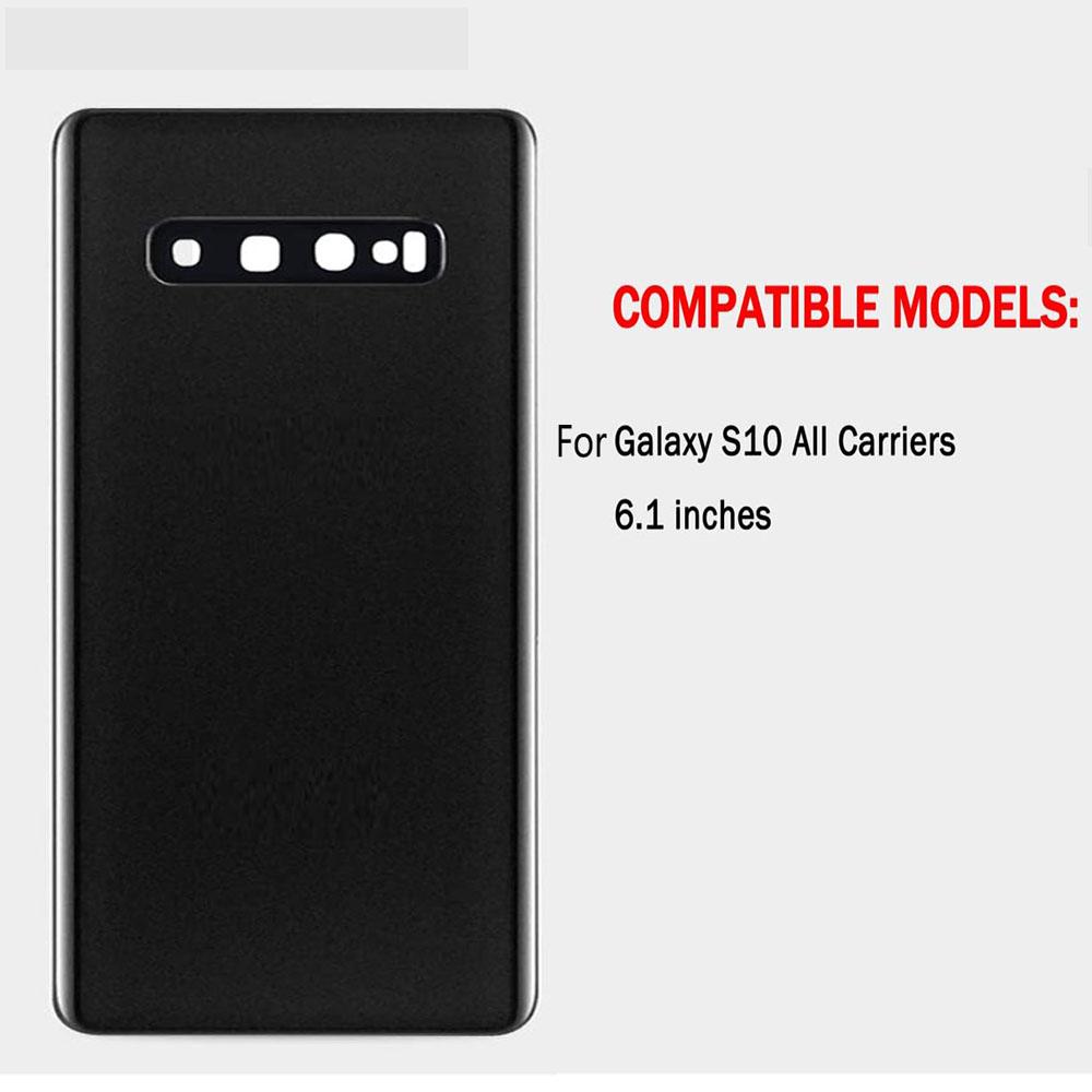 Bakdeksel Glass erstatningshusdør med rammelinse for Samsung Galaxy S10