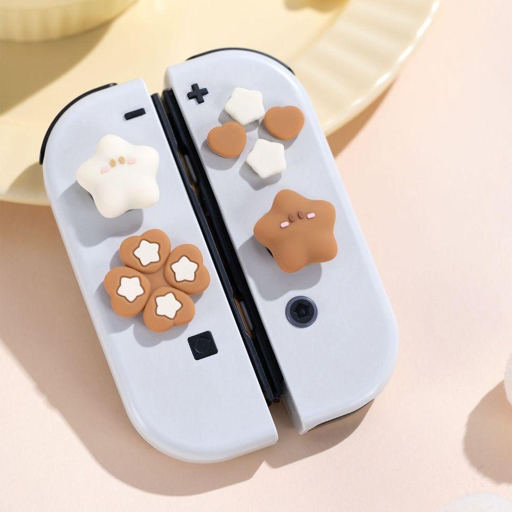 Soft Button Caps Protective Shell ABXY Key Sticker Cute Cross D-pad Cover  Game Accessories