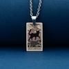 Stainless Steel Cat Tarot Card Necklace for Men Women Animal Divination Jewelry Accessory