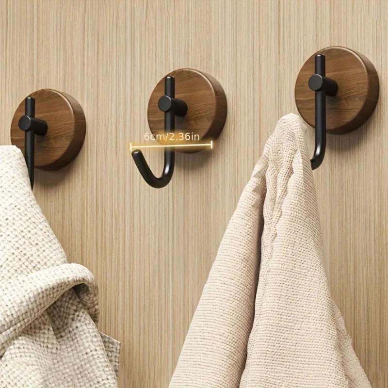2Pcs Wooden Wall Hooks for Hanging Modern Coat Hooks Wood Hooks for Hanging Hats, Towels, Robe, Clothes, Keys, Bags.