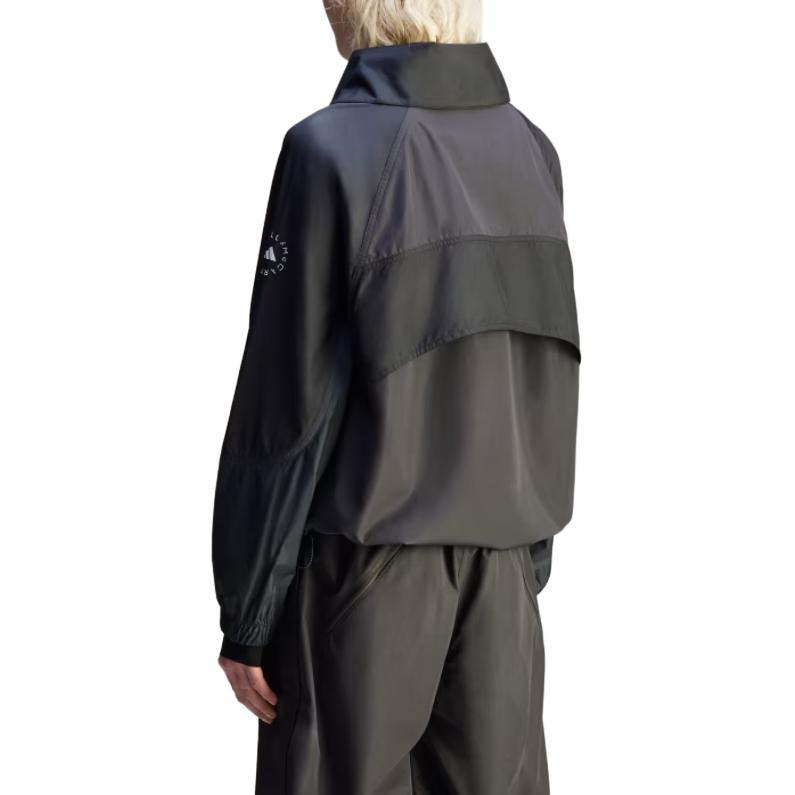 adidas X Stella McCartney Einfarbig Stehkragen Halbreißverschluss Locker Langarmjacke Damenjacken Schwarz JG1066