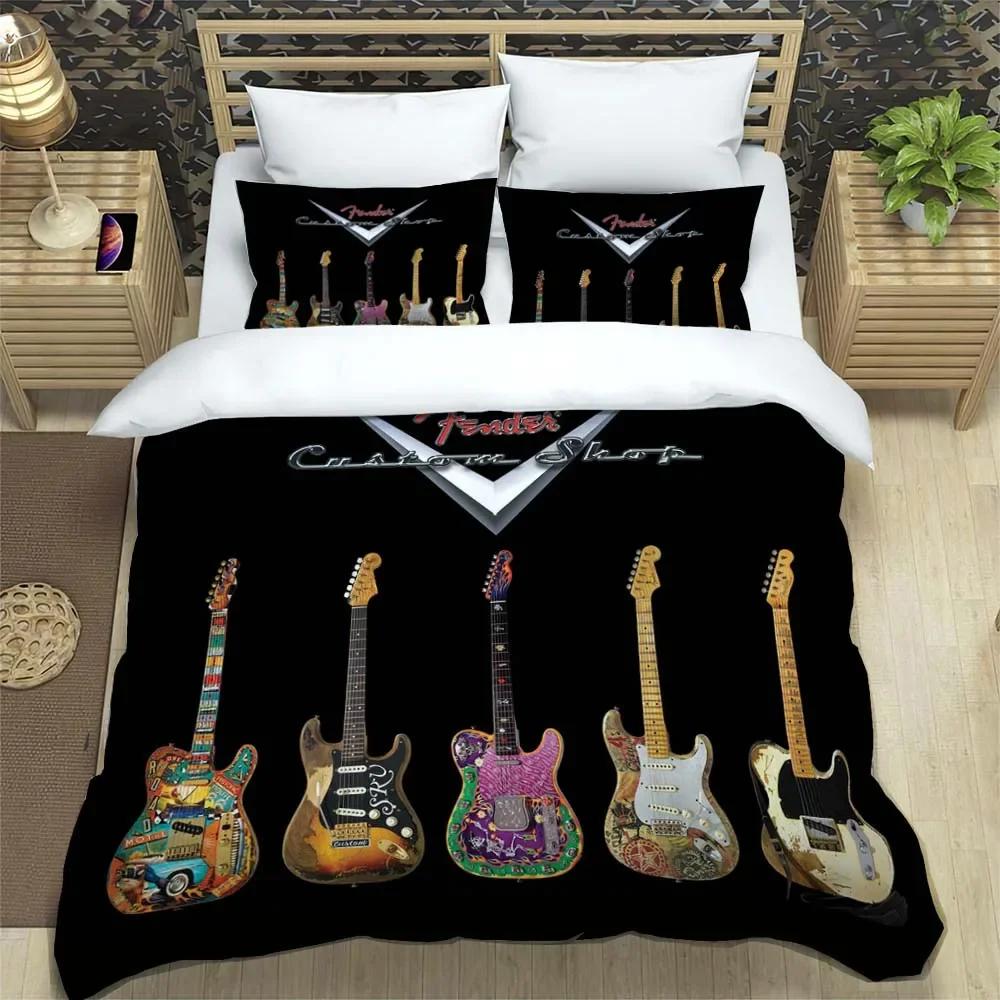 

Fender Musik Gitarre fashion 3D printed bedding Queen bedding set Customized King size bedding set Soft and comfortable 70x133cm