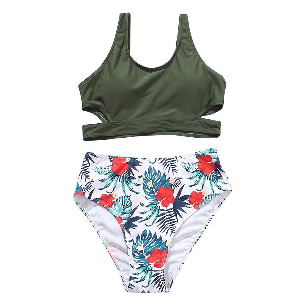 Women Sexy  Print Bikini Set Push Up Bathing Swimwear High Waist Swimsuit