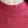 Srcr Women's Thickened 100% Wool High-Neck Lace Sweater