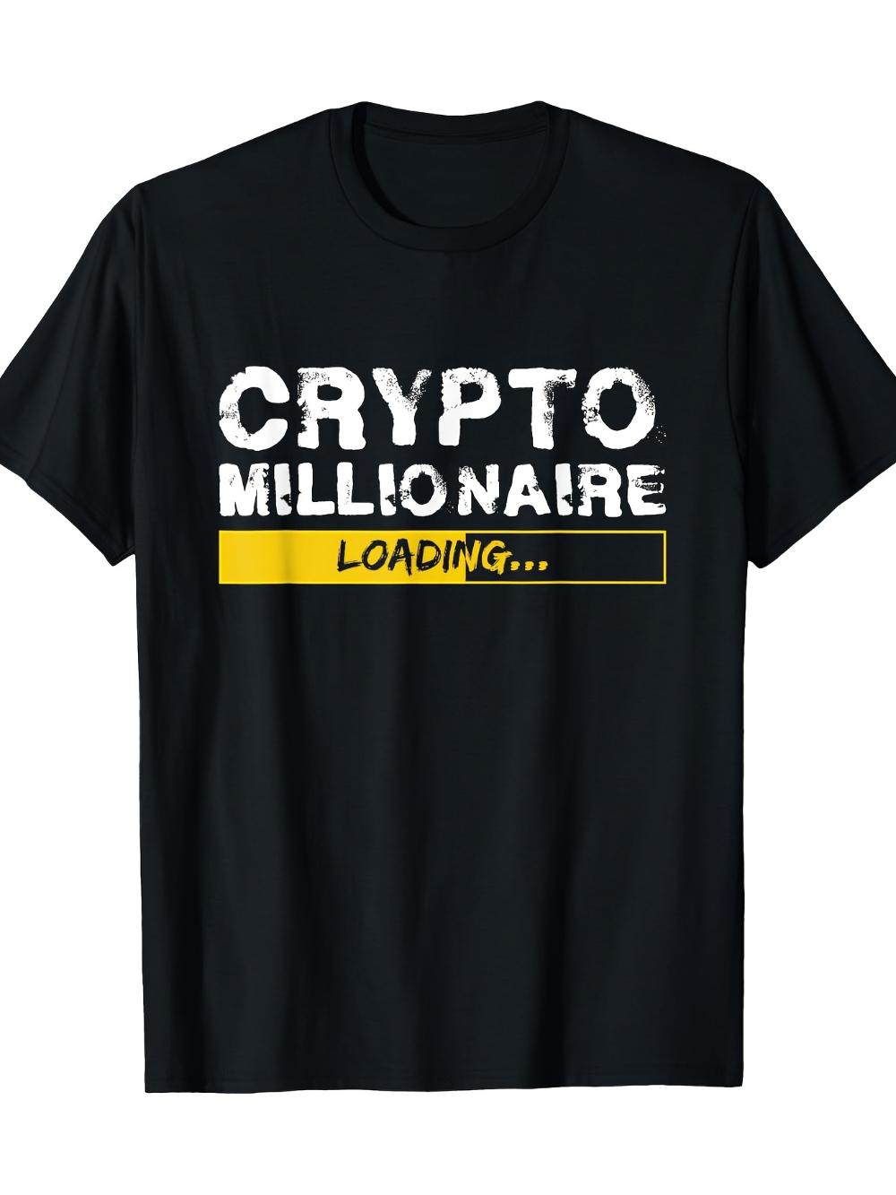 Men s Cryptocurrency Millionaire Loading Pattern Men s T-shirt Four Seasons Casual Round Neck Men s T-shirt, Bitcoin Gift S разноцветный