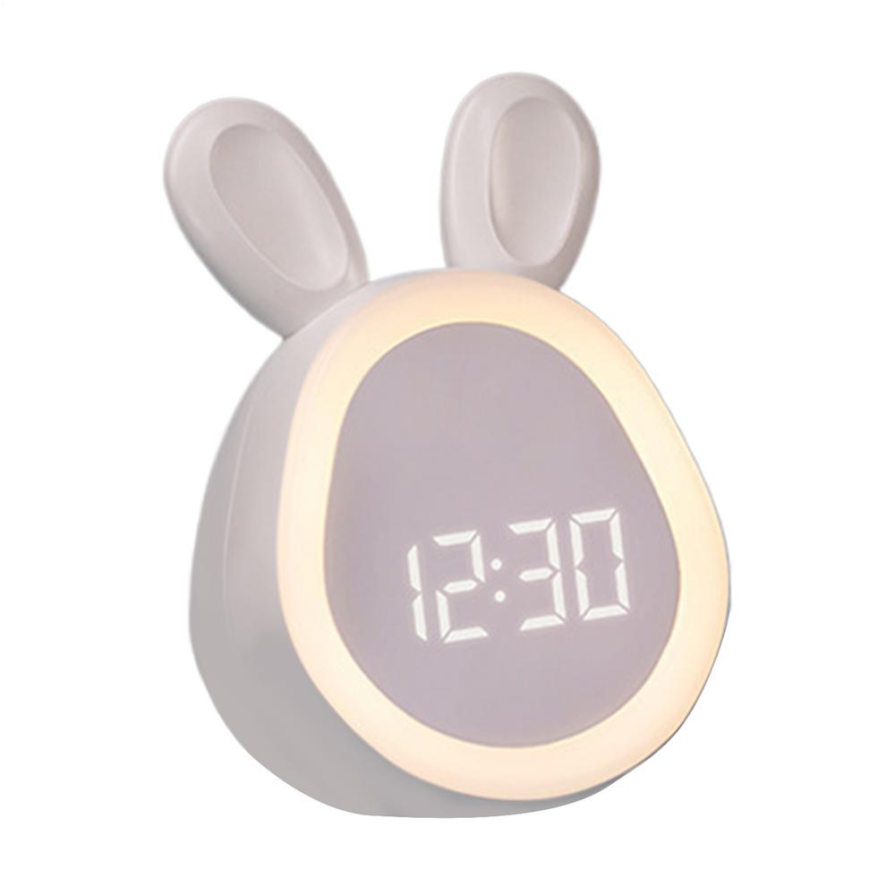 Kids Cute Rabbit Alarm Clock With Night Light USB Charging Smart Alarm Clock Led Digital Alarm Clock For Boys Girls Bedrooms