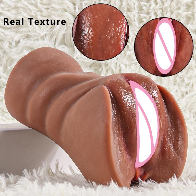 18 Sex Toy Masturbator for Man Pocket Pusssy Silicone Brown Vaginal Realistic Vagina Vacuum Suction Penis Massager Sex Shop