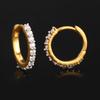 White Cubic Zirconia Stud Earrings 925 Silver Yellow Gold Plated