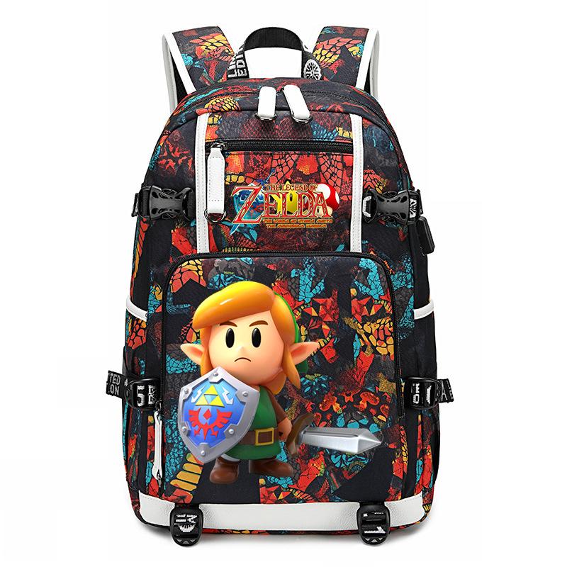 Zelda Zelda Peripheral Printed Backpack Outdoor Usb Port Large Capacity Travel Backpack
