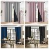 Sunshade Blackout Curtain Coated Lining with Rod Pocket Window Curtain 100 x 200cm Washable Curtains for Bedroom Bedroom