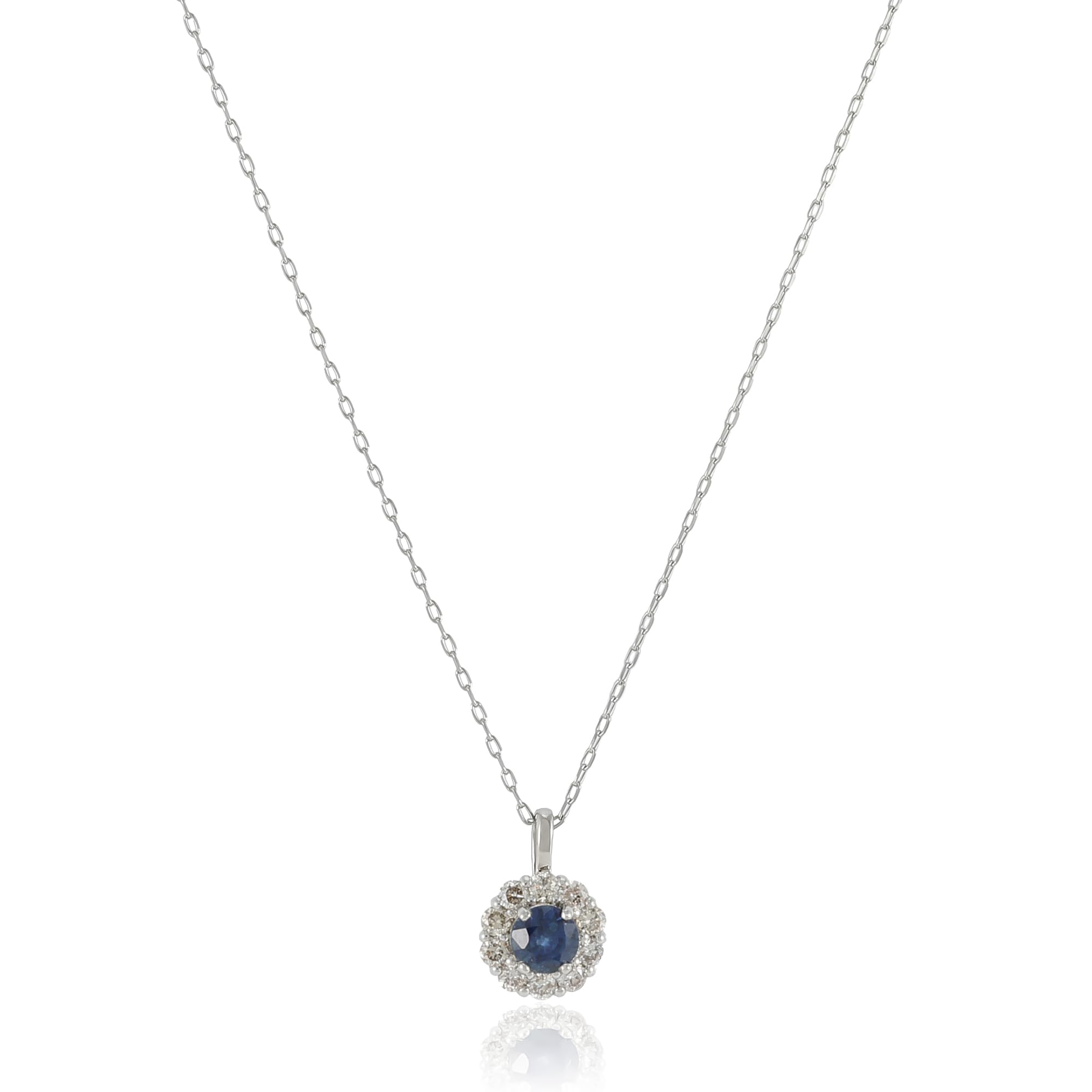 

Platinum Diamond Necklace with Birthstone with Exclusive Box [D Collection] (0.1ct Diamond/0.1ct Sapphire, September) D80-8812SA