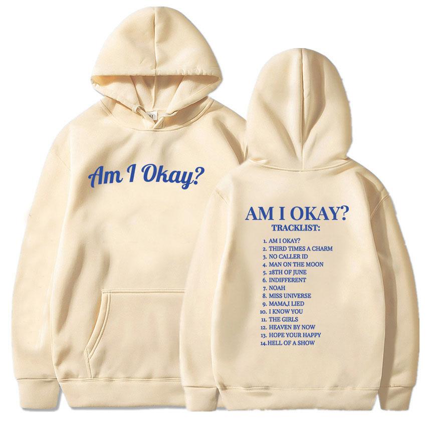 Am I Okay Album Grafik-Hoodies Megan Moroney Kleidung Langarm Winter Warme Sweatshirts Moletom Unisex Streetwear Print Hoodie