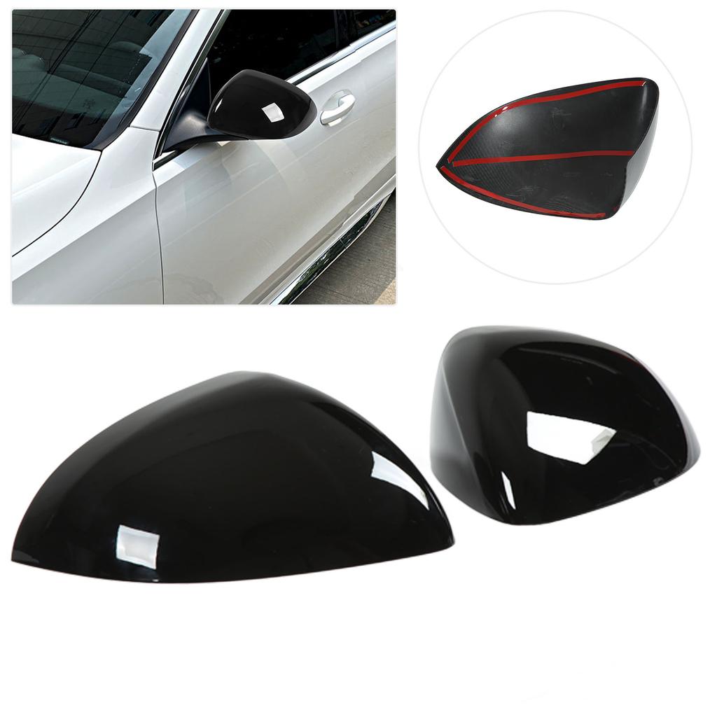 Paar Rückspiegelkappe Links Rechts Ersatz für C-Klasse W206 2022+(Kohle )