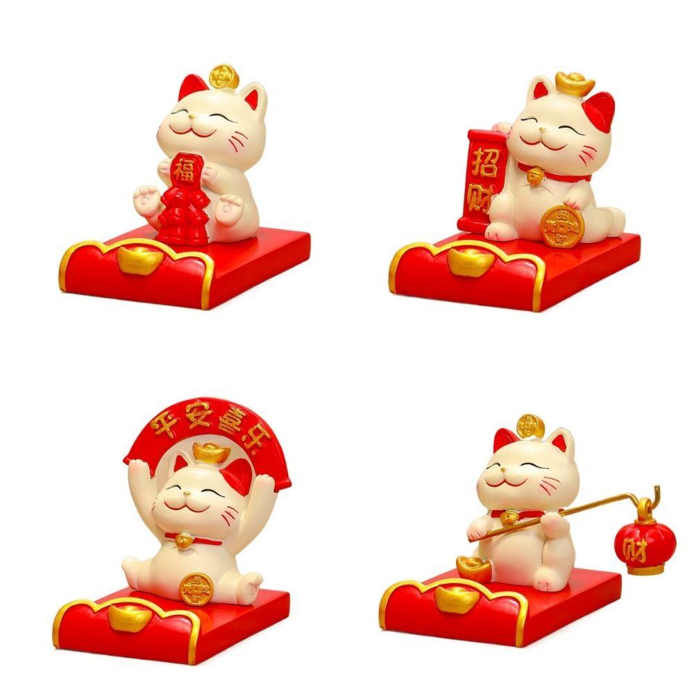 Chinese Style Lucky Cat Phone Holder Cute Cell Phone Bracket  Living Room Decoration