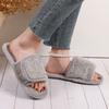 Fashion Slippers for Women Flip Flops Casual Flat Heels Shoes for Women Heart Shaped Fur Short Plush Women Slippers Plus Size
