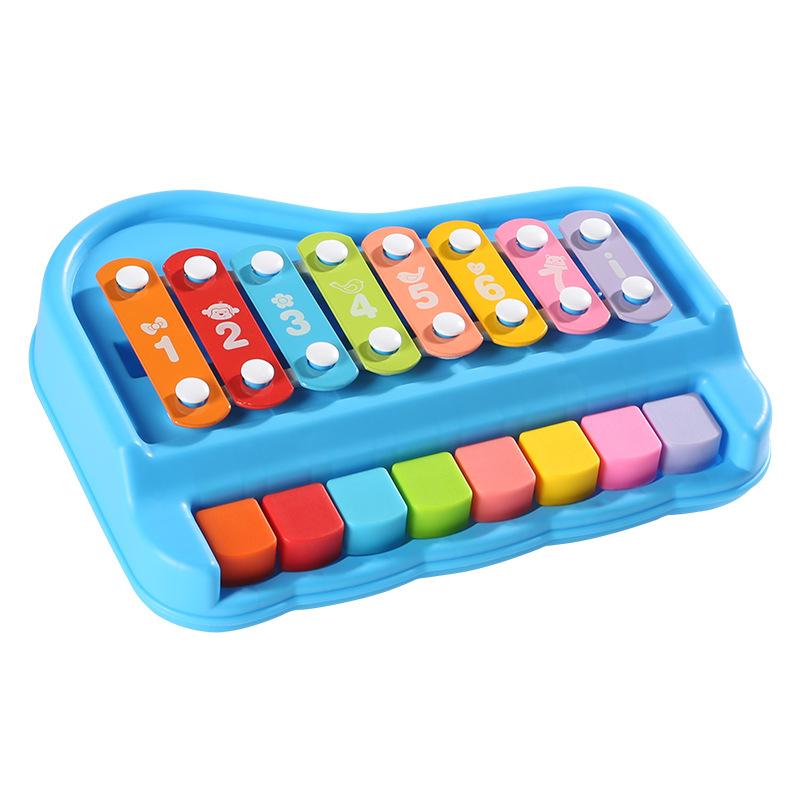 

2 In 1 Baby Music Instruments Montessori Toys 8-note Xylophone Piano Parish Music Play Educational Games Travel Toys for Toddler рожевий