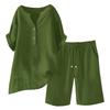 Women's Casual Pants Set Fashion Women's Shirt Soild Two Piece Set