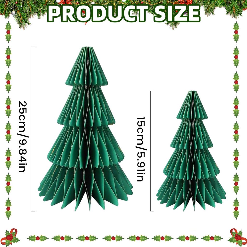 Christmas Paper Tree 8-Piece Table Centerpiece 3D Paper Christmas Trees For Holiday Winter Home Office Kitchen Room Farmhouse