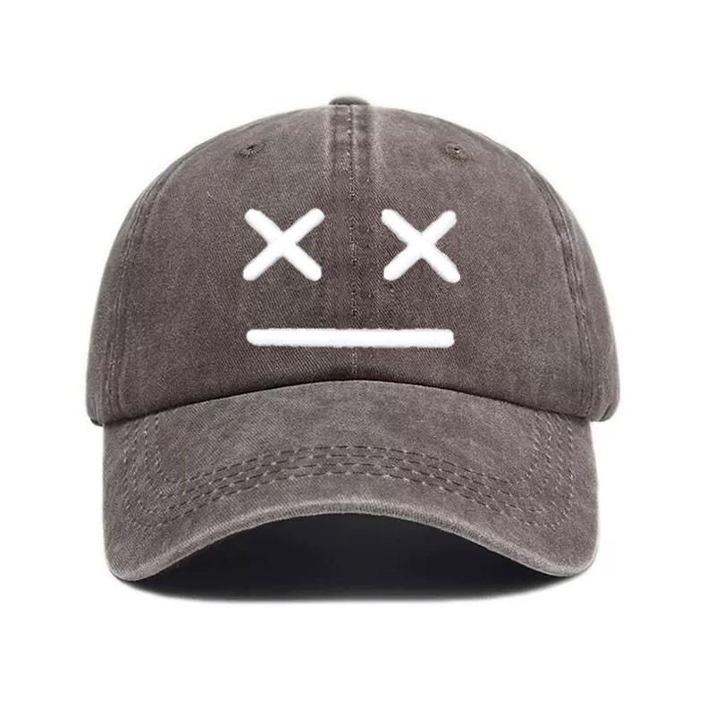 Gift Streetwear Urban Style Street Hop Hip Sport Outdoor Casual Hat Fashionable Trendy Vintage Neutral Gender Women  Men For Face Smiley Stitched