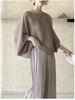 Early Spring High-End Pleated Batwing Sleeve Mesh Top - Japanese Korean Casual Sweet Style