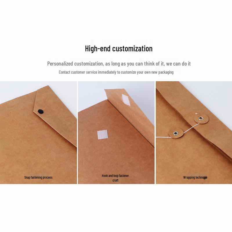 Kraft Paper Document Bag: A4 File, A3 Envelope, Logo Print, Clothing Bag, T-shirt, Shirt, and Pants Bag.