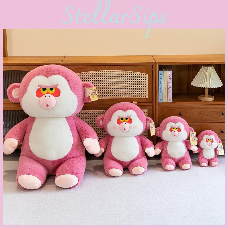 Adorable Pink Gorilla Plush Toy For Kids And Girls With Soft Short Plush Fabric