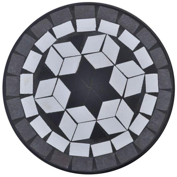 VidaXL Table d'appoint Mosaïque Noir et blanc 41129