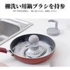 FineGood One-Push Handy Kitchen Brush (with Holder) with Detergent Bottle for Cleaning Pots and Sinks (1 Piece)