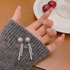 Two-wear silver-gray pearl bow earrings Women's personality design Internet celebrity earrings Silver needle ear jewelry