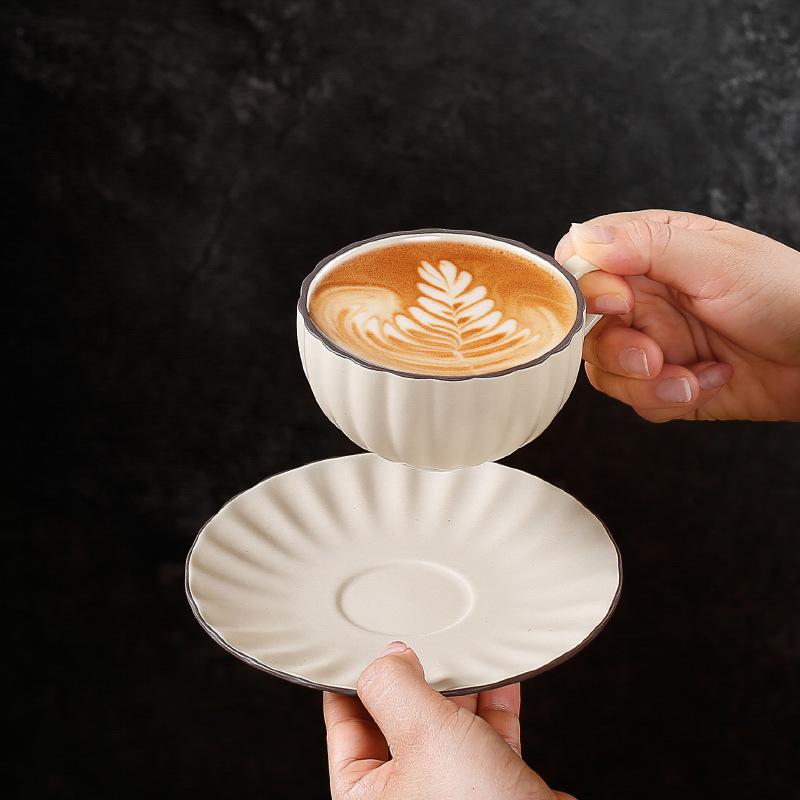 Retro American Concentrated Exquisite Simple Coffee Cup Set Ceramic Nordic Household Black Tea Cup Latte Art Cup