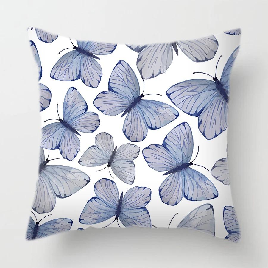 Butterfly Flower Pattern Pillowcase Car Ornaments Office Living Room Home Pillowcase