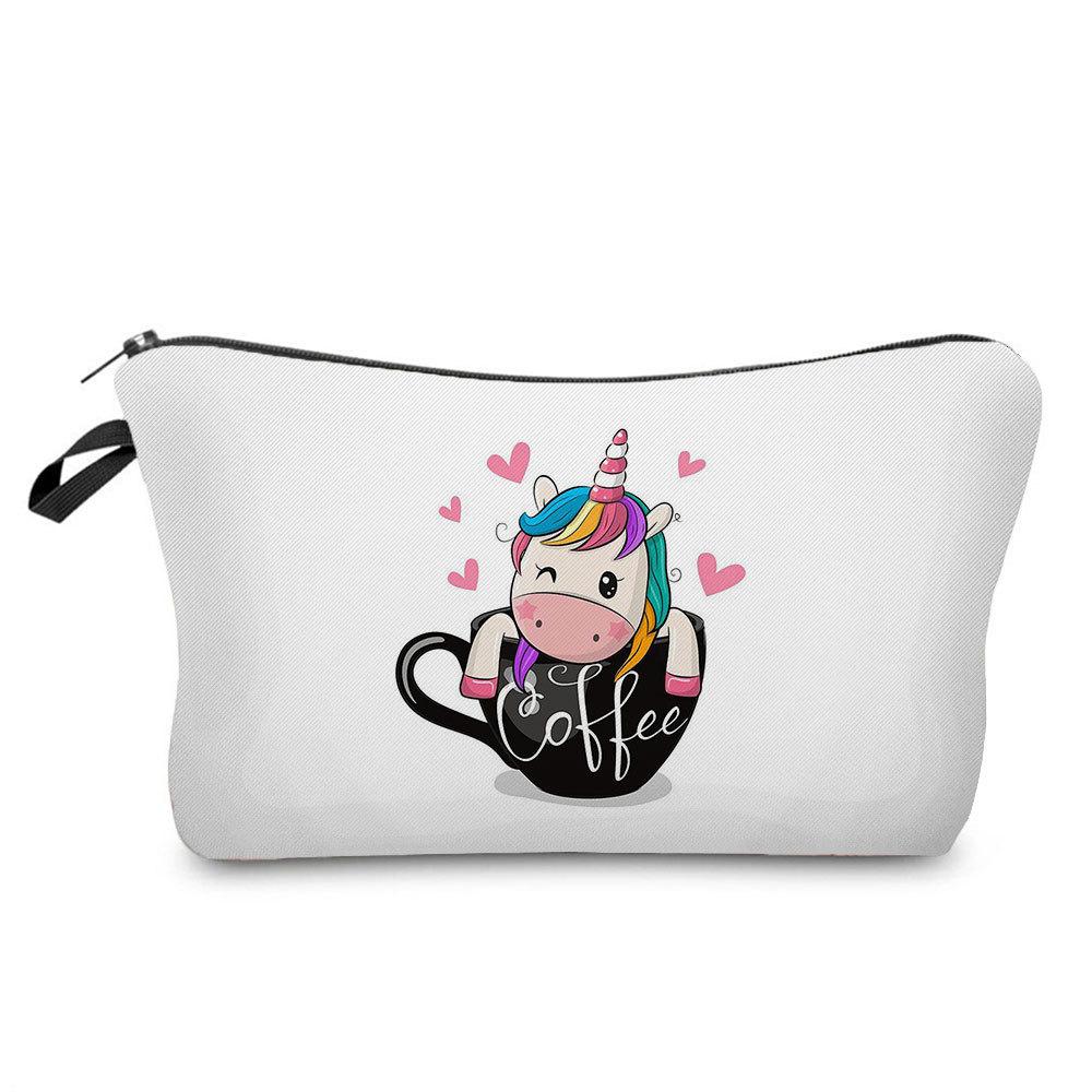 Women Unicorn Print Cosmetic Bag Toiletries Organize Travel Storage Case  6422