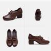 Johnature Retro Dame Hæler Sko Casual Ekte Skinn Pendler Allsidige Dame Slip-on Sko