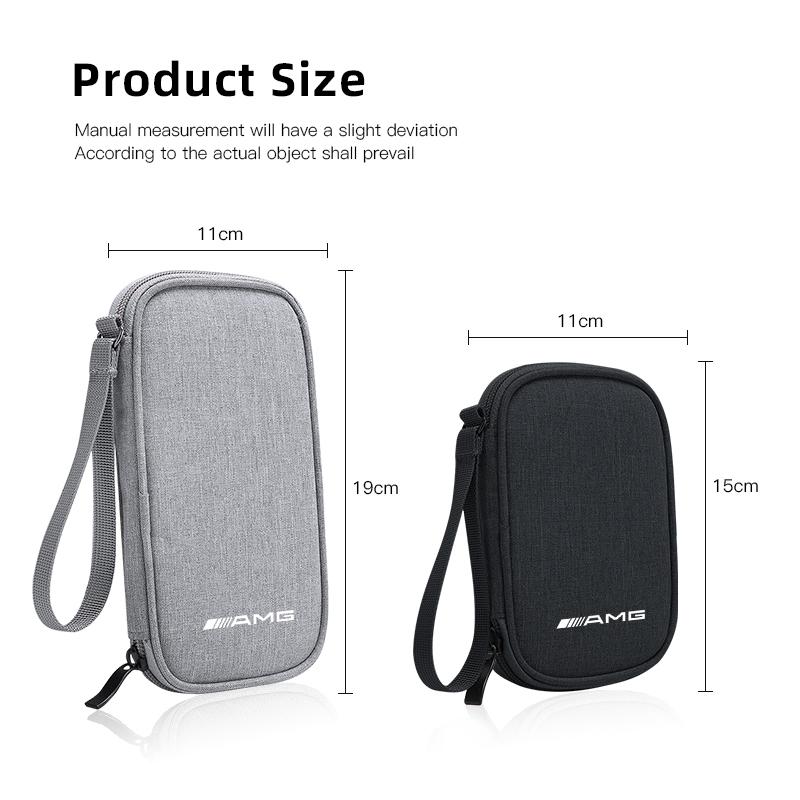 Car Emblem Storage Bag Protable Key Drive Earphone USB Card Pouch For Mercedes Benz AMG W204 W205 W206 W203 W211 W212 W213 W210