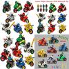 Ninjas Character Motorcycle Toy Set 8 Pieces Creative Brain Building Blocks