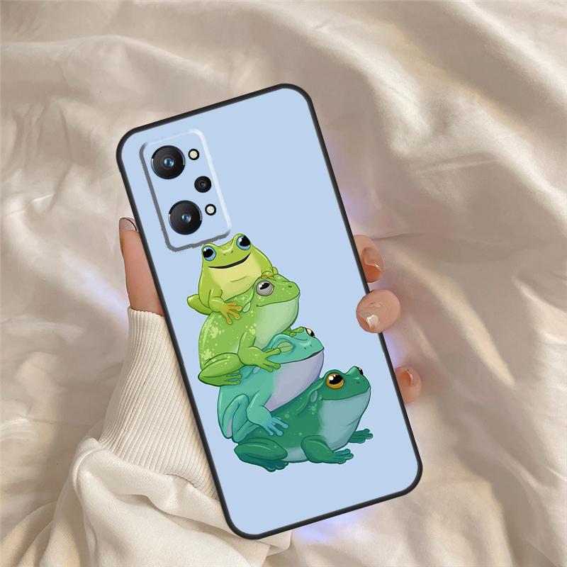 

Cute Frog Cartoon Case For Realme C55 C71 C75 C61 C53 C33 C63 C51 C65 C67 11 12 13 14 15 Pro Plus GT6 GT7 Pro Realme 10 Pro Plus