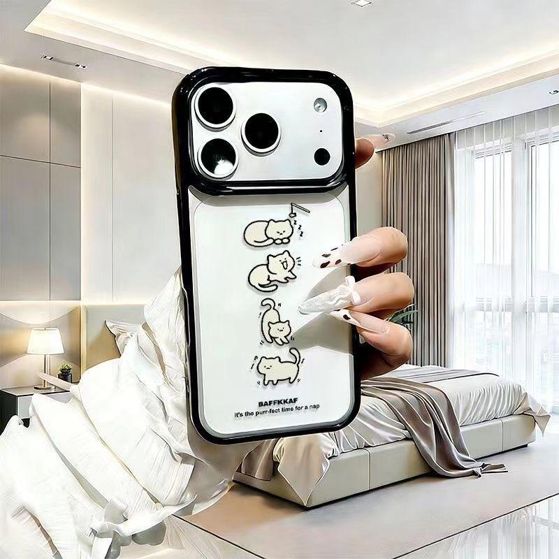 

Black Frame Playful Kitten - Compatible with iPhone 13/14/15Pro/16/17Promax Acrylic Cases 14 Pro