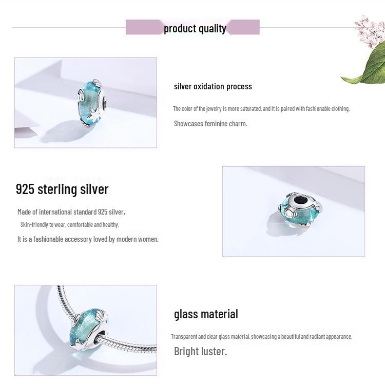 S925 Sterling Silver Ocean World Beaded Glass Jewelry