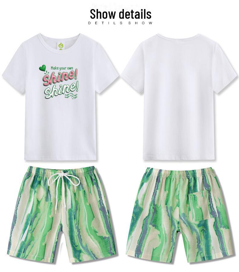 Bohémské letní plážové rodinné oblečení: Trendy šaty s krátkým rukávem pro matku a dceru/syna