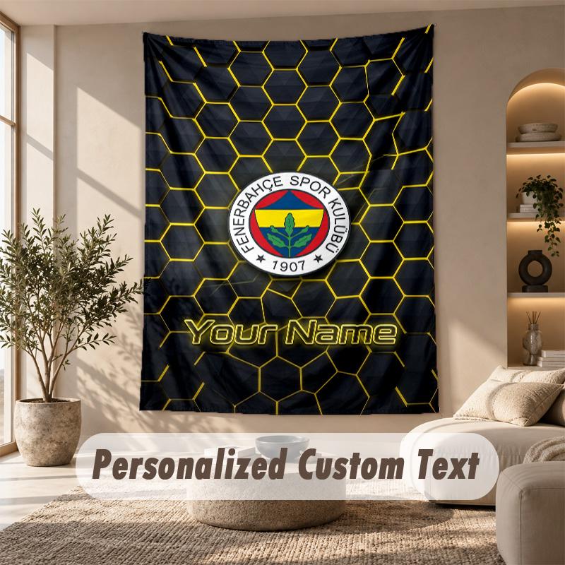 Tapestry Custom Name Text, Wall Hanging Tapestry Home Room DecorFenerbahçe FC