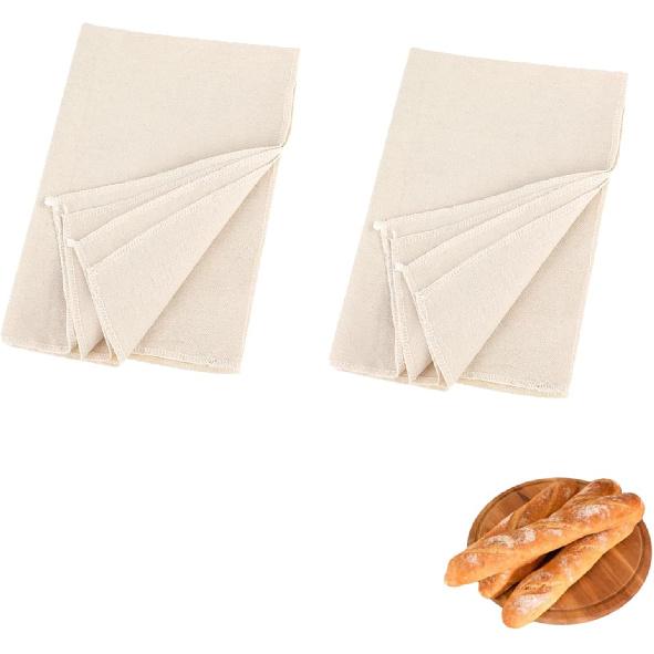 2Pcs Bread Towel for Bread Baking 14x18 Inches Linen Cloth Flour Sack Towels for Proofing Cover Pastry Proofing Cloth for Baguettes, Loaves, Ciabatta