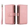 Flip Zipper Magnetic Card Solt Leather Wallet Case For iPhone 17 Pro Max 16 Plus 15 Plus 14 13 12 11 Shockproof Hand Strap Cover