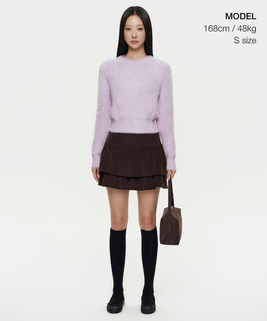 MUSINSA STANDARD WOMAN Women'S Fuzzy Crew Neck Knit [Lavender]