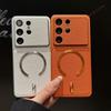 Official Leather Magnetic Phone Case for Samsung Galaxy S24 S25 S26 FE Ultra Plus Magsafe Shockproof Protector Cover